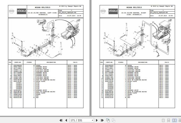 Vogele Asphalt Paver SUPER 1900 2 SUPER 2100 2 07.19 2043371 Spare Parts Catalog (2)