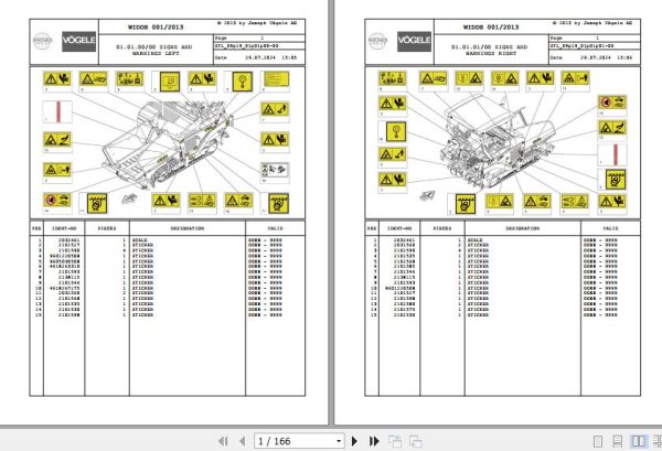 Vogele Asphalt Paver SUPER 2100 2 09.19 2099734 Spare Parts Catalog (1)