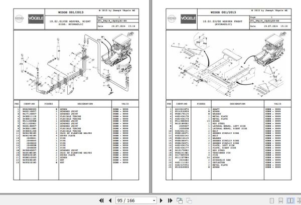 Vogele Asphalt Paver SUPER 2100 2 09.19 2099734 Spare Parts Catalog (2)