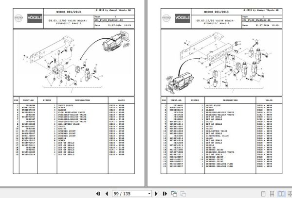 Vogele Asphalt Paver SUPER 600 SUPER 800 07.90 2032552 Spare Parts Catalog (2)