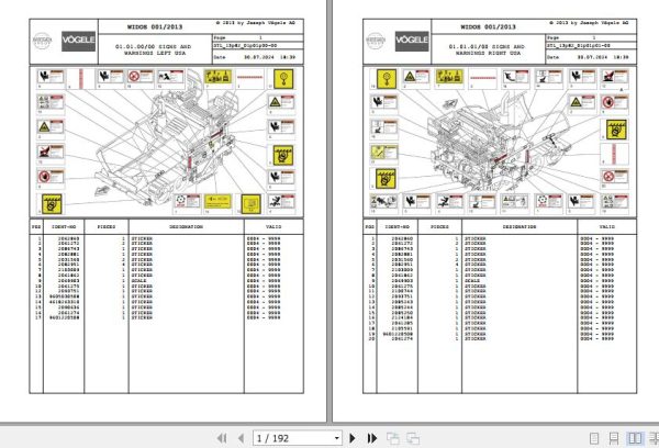Vogele Asphalt Paver VISION 5100 2 13.82 2108326 Spare Parts Catalog (1)
