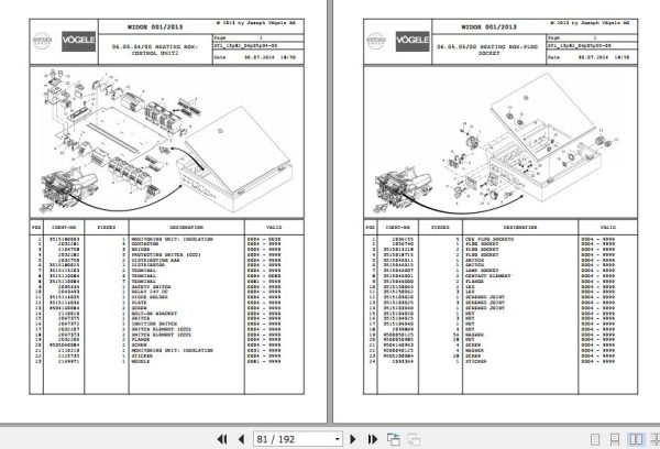 Vogele Asphalt Paver VISION 5100 2 13.82 2108326 Spare Parts Catalog (2)