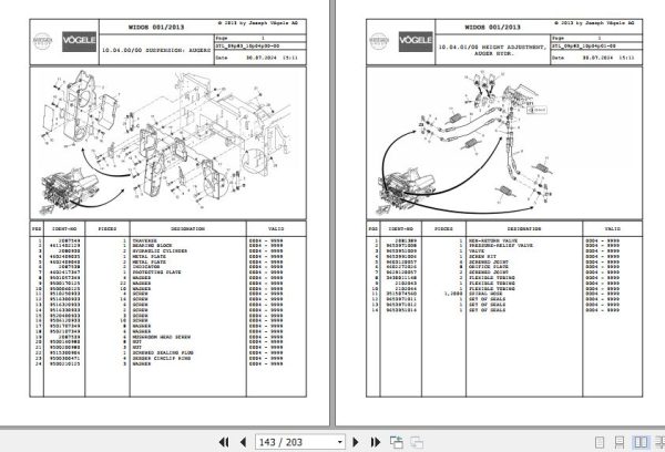 Vogele Asphalt Paver VISION 5103 2 09.83 2108324 Spare Parts Catalog (2)