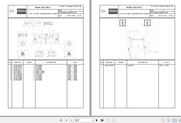 Vogele Asphalt Pavers SB 250 02.SB 5000000012 Spare Parts Catalog (1)