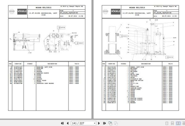 Vogele Asphalt Pavers SB 250 02.SB 5000000012 Spare Parts Catalog (2)
