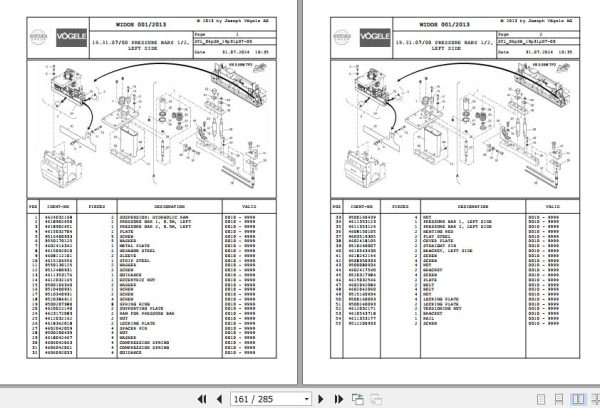 Vogele Asphalt Pavers SB 300 2 06.SB 2069003 Spare Parts Catalog (2)