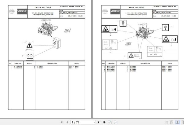Vogele Screed AB 315 09.AB 5000000007 Spare Parts Catalog (1)