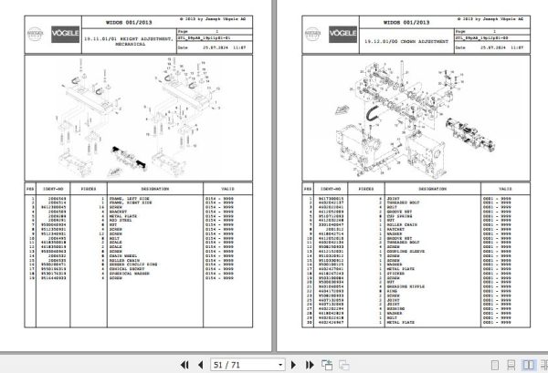 Vogele Screed AB 315 09.AB 5000000007 Spare Parts Catalog (2)