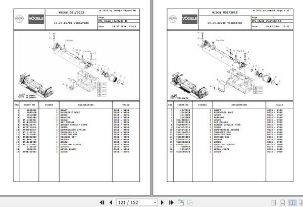 Vogele Screed AB 340 13.AB 2072312 Spare Parts Catalog (2)