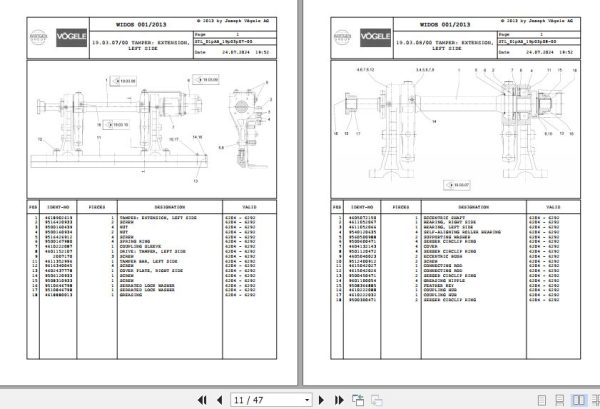 Vogele Screed AB 375T 01.AB 2010394 Spare Parts Catalog (2)