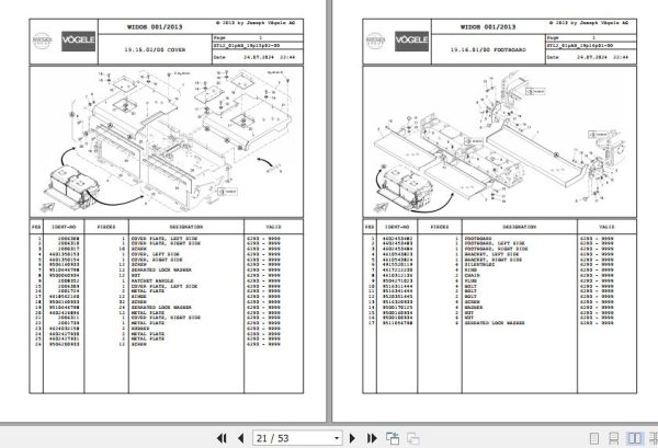 Vogele Screed AB 375T 01.AB 2102777 Spare Parts Catalog (2)