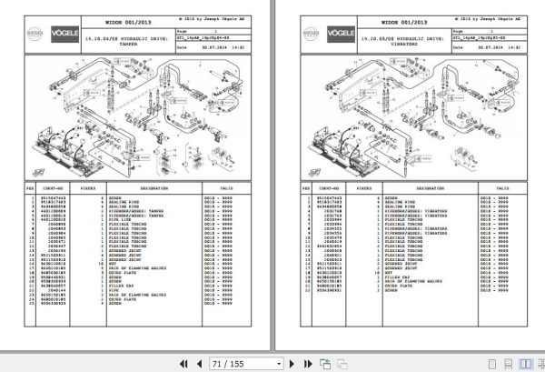 Vogele Screed AB 600 2 TV 16.AB 2062040 Spare Parts Catalog (2)