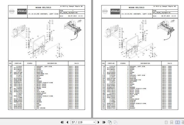 Vogele Screed VF 600 2 V 20.AB 2103555 Spare Parts Catalog (2)