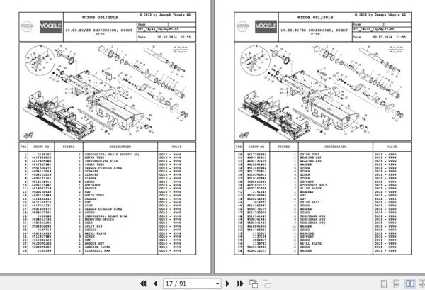 Vogele Screed VR 600 2 V 18.AB 2141214 Spare Parts Catalog (2)