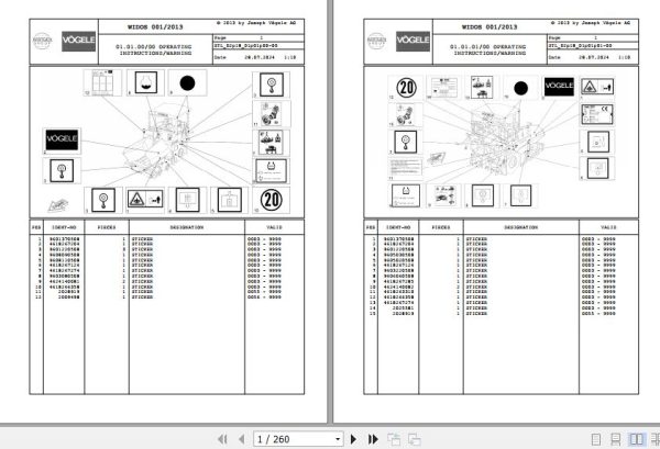 Vogele Tracked Paver SUPER 1903 02.18 2005192 Spare Parts Catalog (1)