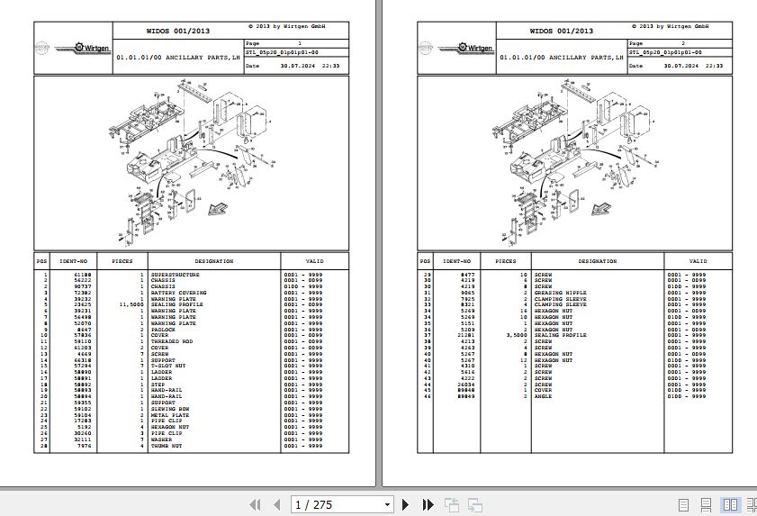 Wirtgen Asphalt 1300 2000 DC 05.20 83321 Spare Parts Catalog (1)