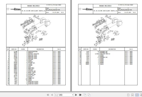 Wirtgen Asphalt 1300 2000 DC 07.20 125381 Spare Parts Catalog (1)