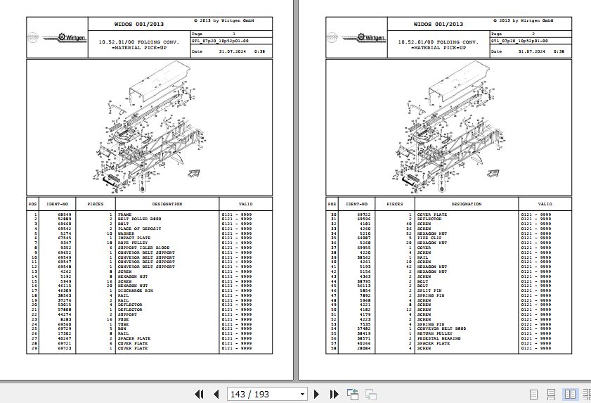 Wirtgen Asphalt 1300 2000 DC 07.20 125381 Spare Parts Catalog (2)