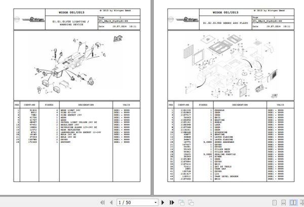 Wirtgen Asphalt Milling SF 2600i 08.26 2219954 Spare Parts Catalog (1)