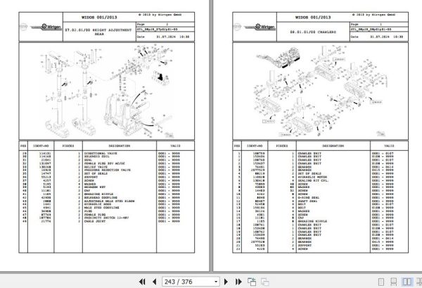 Wirtgen Asphalt Milling W 1500 W 1900 08.20 143281 Spare Parts Catalog (2)