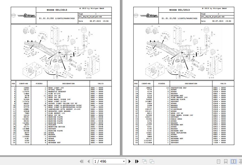 Wirtgen Asphalt Milling W 2000 06.20 119786 Spare Parts Catalog (1)