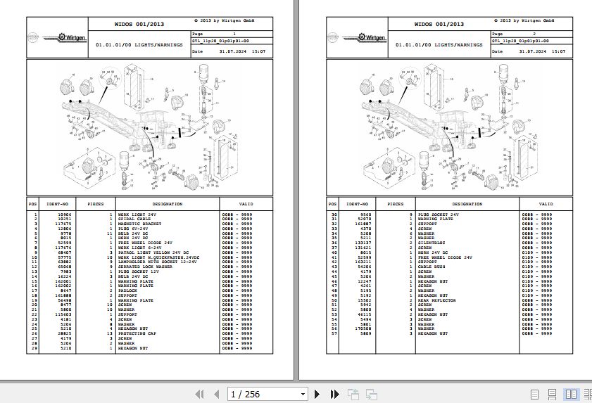 Wirtgen Asphalt Milling W 2000 11.20 196270 Spare Parts Catalog (1)