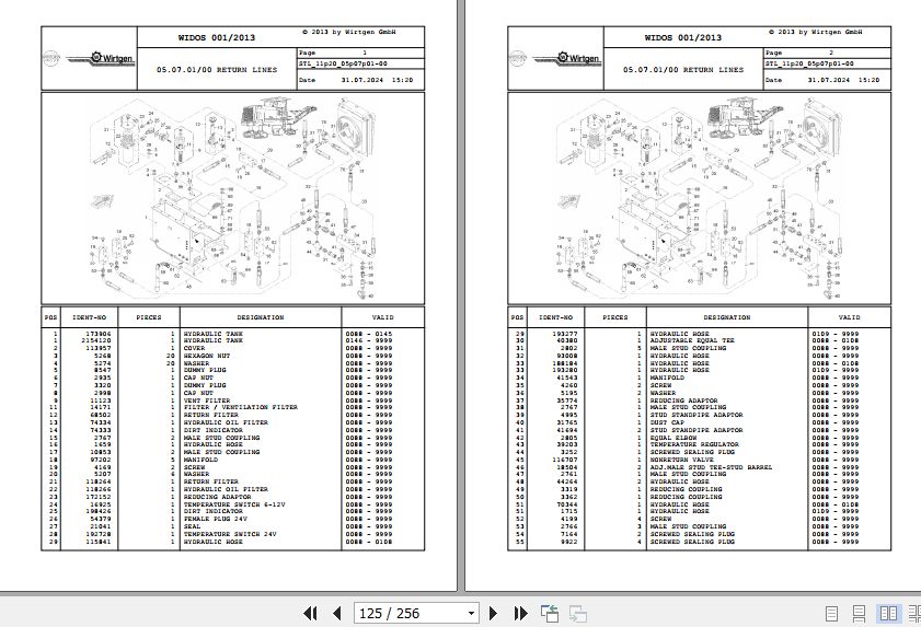 Wirtgen Asphalt Milling W 2000 11.20 196270 Spare Parts Catalog (2)