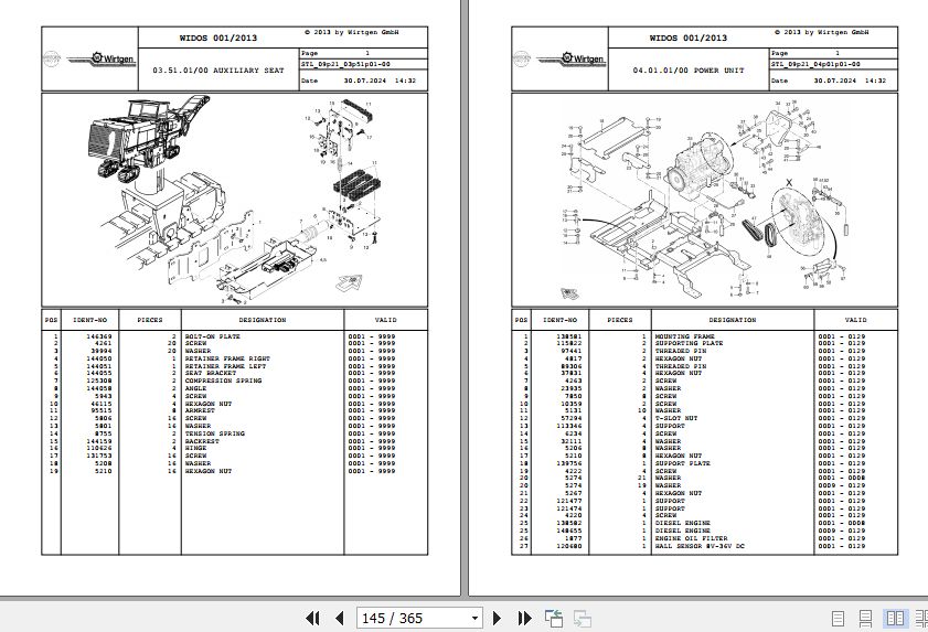 Wirtgen Asphalt Milling W 2100 09.21 144016 Spare Parts Catalog (2)