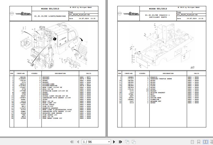 Wirtgen Asphalt Milling W 35 05.03 190001 Spare Parts Catalog (1)
