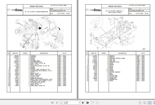 Wirtgen Asphalt Milling W 35 DC 04.03 188958 Spare Parts Catalog (1)