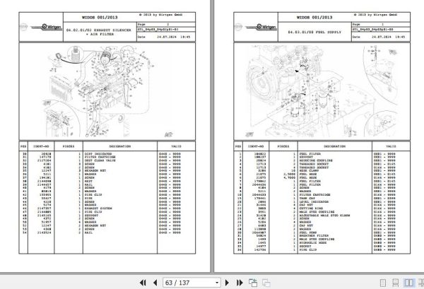 Wirtgen Asphalt Milling W 35 DC 04.03 188958 Spare Parts Catalog (2)
