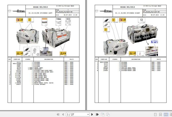 Wirtgen Asphalt Milling WS 250 WS 220 02.AS 2119925 Spare Parts Catalog (1)