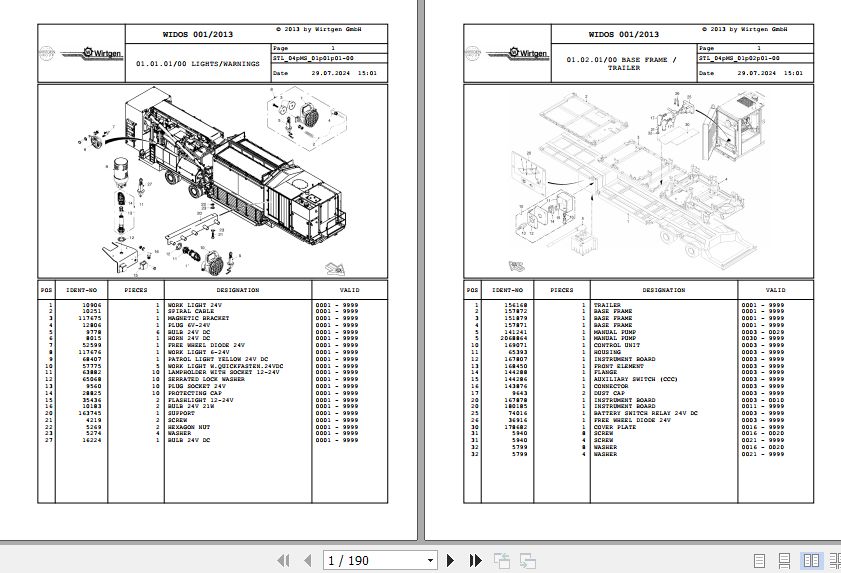 Wirtgen Asphalt Recycler KMA 200 04.MS 160343 Spare Parts Catalog (1)