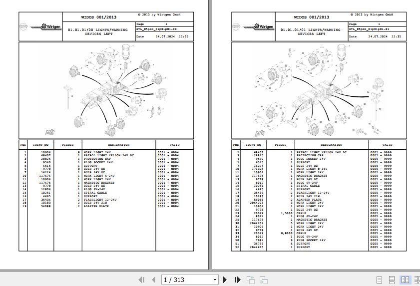 Wirtgen Asphalt Recycler RX 4500 05.RX 194088 Spare Parts Catalog (1)