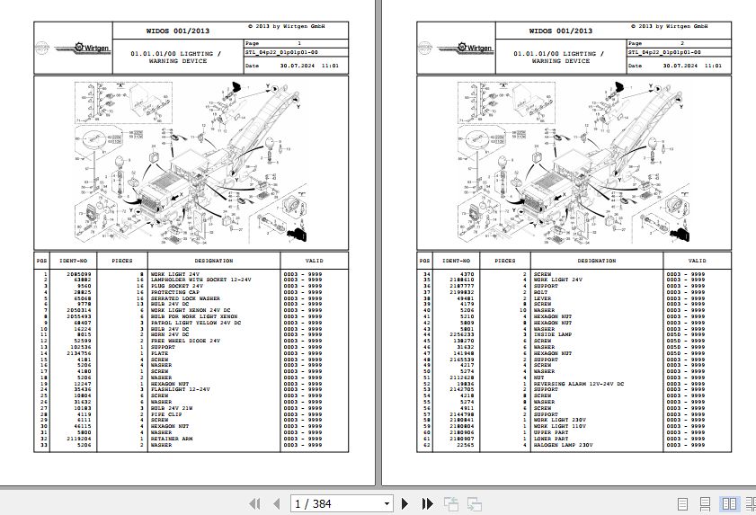 Wirtgen Cold Milling W 250 04.22 2174074 Spare Parts Catalog (1)