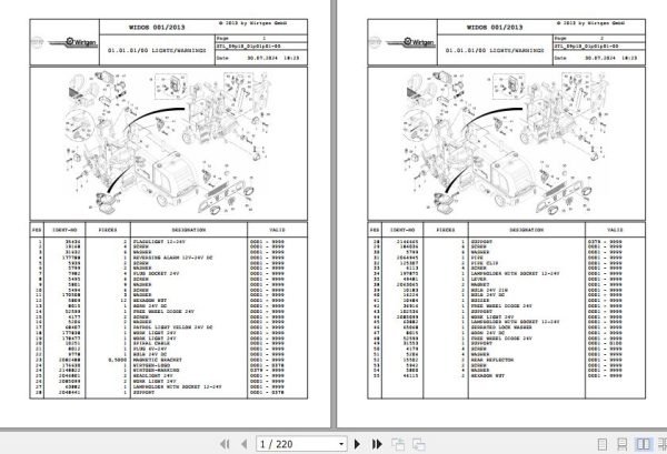 Wirtgen Cold Milling W 60 W 100 09.10 2071612 Spare Parts Catalog (1)