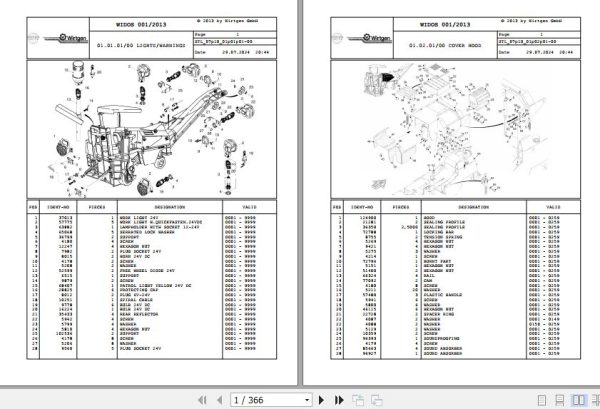 Wirtgen Cold Planer W 1000 F W 1200 F W 1300 F 07.10 125239 Spare Parts Catalog (1)