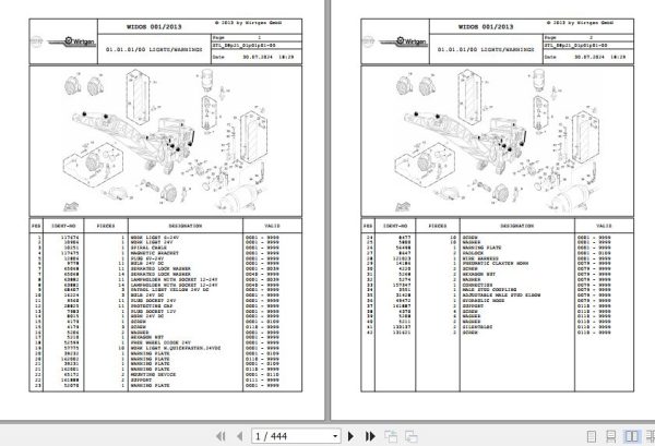 Wirtgen Cold Planer W 2200 2200 CR 2200 SM 08.21 128776 Spare Parts Catalog (1)
