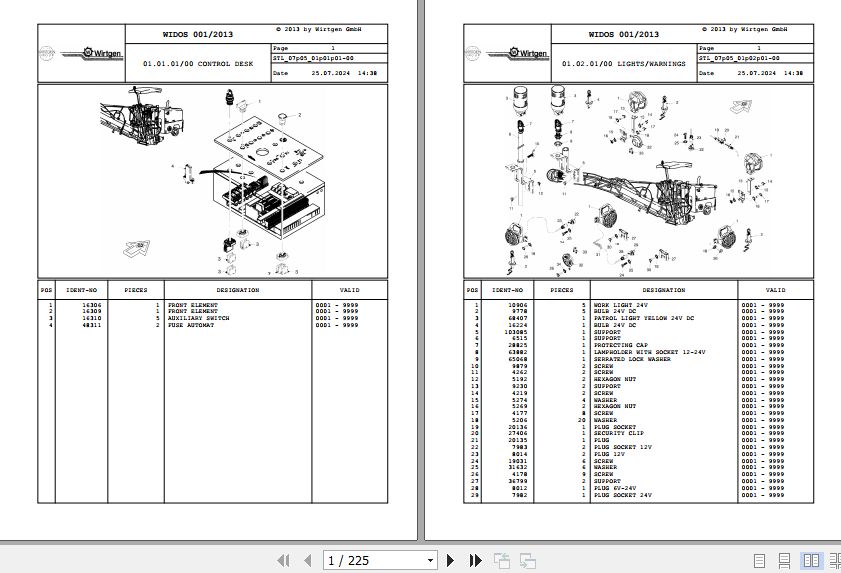 Wirtgen Cold Planer W 600 DC W 1000 L 07.05 103651 Spare Parts Catalog (1)