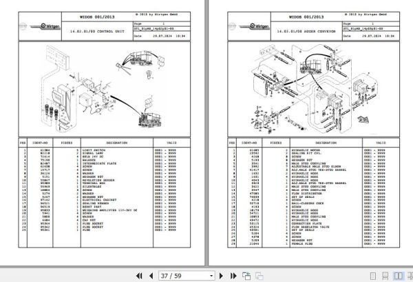 Wirtgen Kit Air Oil Fuel Filters WM 400 01.MS 83312 Spare Parts Catalog (2)