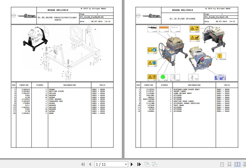 Wirtgen Laboratory Mixer WLM 30 01.AM 2121700 Spare Parts Catalog (1)