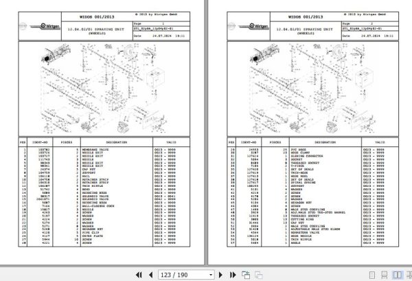 Wirtgen Paver TCM 850 TCM 1600 02.BA 103767 Spare Parts Catalog (2)