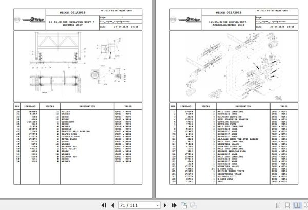 Wirtgen Paver TCM 950 TCM 1800 03.BA 187204 Spare Parts Catalog (2)