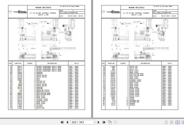 Wirtgen Slipform Paver SP 1200 11.SP 198318 Spare Parts Catalog (2)