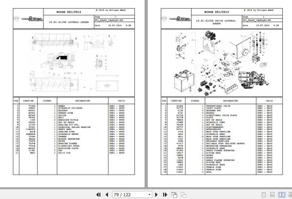 Wirtgen Slipform Paver SP 250 04.SP 129753 Spare Parts Catalog (2)