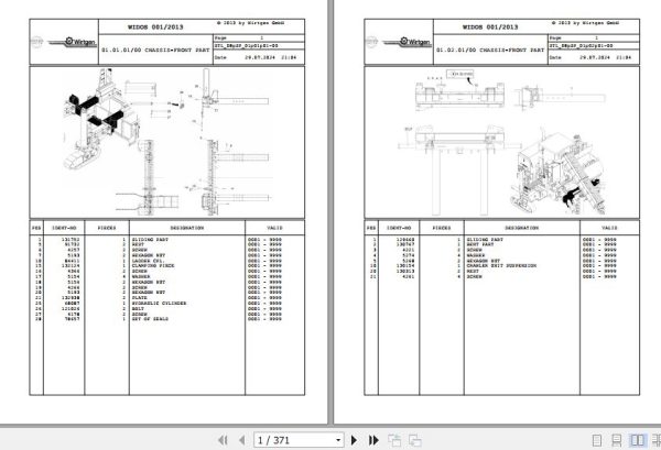 Wirtgen Slipform Paver SP 250 08.SP 129496 Spare Parts Catalog (1)