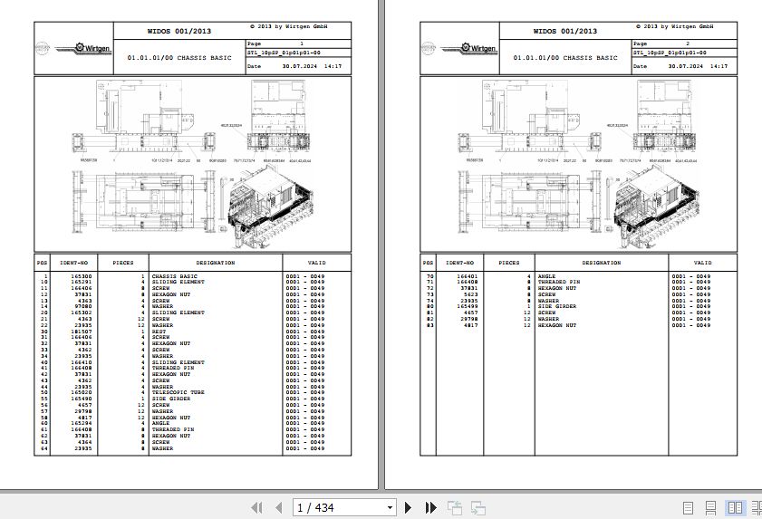 Wirtgen Slipform Paver SP 500 SP 500 Vario 10.SP 172172 Spare Parts Catalog (1)