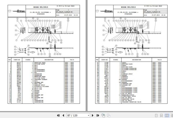 Wirtgen Slipform Paver SP 850 05.SP 78209 Spare Parts Catalog (2)