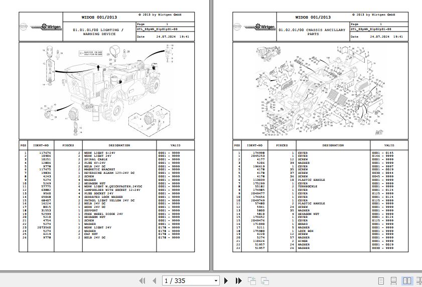 Wirtgen Soil Stabilizor WR 2000 03.WR 181457 Spare Parts Catalog (1)