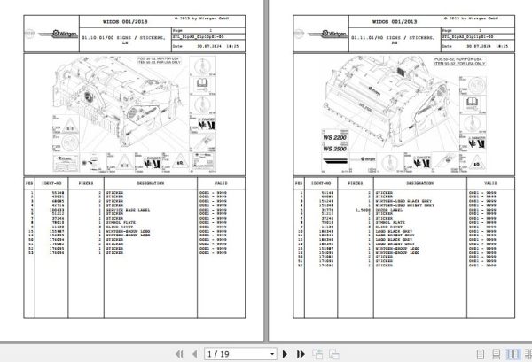 Wirtgen Soil Stabilizor WS 2500 WS 2200 01.AS 187395 Spare Parts Catalog (1)